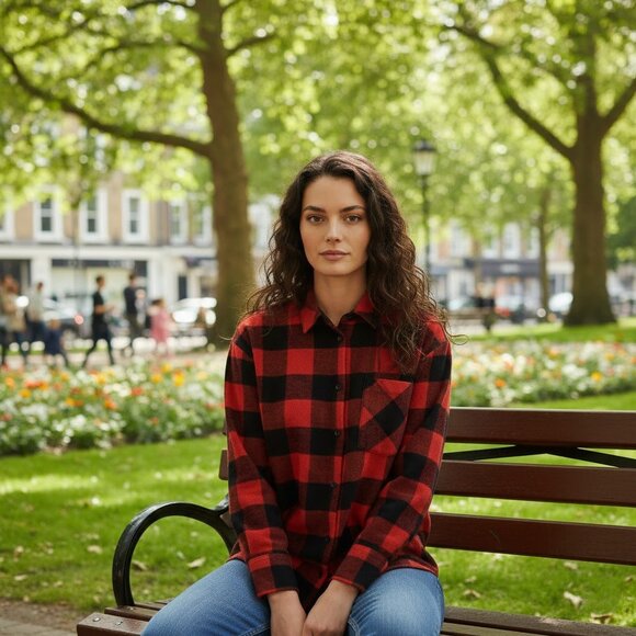 Lucky Brand Long Sleeve Button Up 100% Cotton Plaid Flannel Shirt - Picture 3 of 11